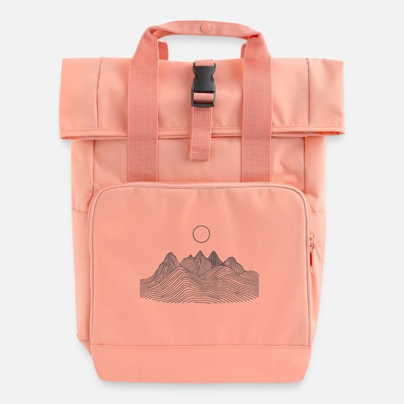 Montagnes - Sac à dos Roll Top à deux anses - rose liberty