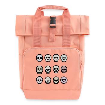 Totenköpfe - Rolltop Rucksack mit zwei Griffen - Chintzrosa - Vorne