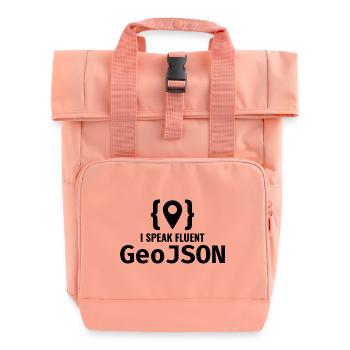 GeoJSON Entwickler Programmierer Programmierer GIS Mapping - Rolltop Rucksack mit zwei Griffen - Chintzrosa - Vorne