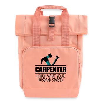 Carpenter finish what - Roll Top Backpack with Two Handles - chintz rose - Front