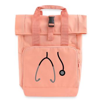 haengend hals Stethoskop abhoeren herzschlag puls - Rolltop Rucksack mit zwei Griffen - Chintzrosa - Vorne