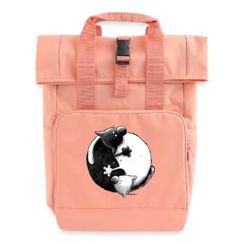 "Black and White" - Yin Yang - Chats - Sac à dos Roll Top à deux anses - rose liberty - Devant