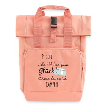 Camping Happiness Tente Camping Camper Dire Cadeau - Sac à dos Roll Top à deux anses - rose liberty - Devant