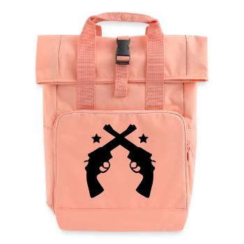 Crossed Pistols - Roll Top Backpack with Two Handles - chintz rose - Front