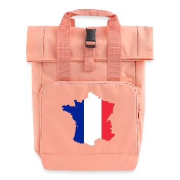 Frankreich Kartenflagge ✅ Frankreich Kartenflagge ✔ - Rolltop Rucksack mit zwei Griffen - Chintzrosa - Vorne