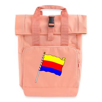 Flagge der Flagge der Provinz Nordholland - Rolltop Rucksack mit zwei Griffen - Chintzrosa - Vorne