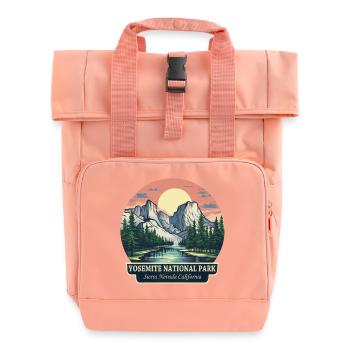 Yosemite National Park Hiking and Sunset - Roll Top Backpack with Two Handles - chintz rose - Front