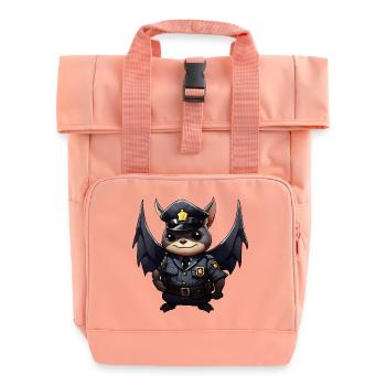 Polizei Fledermaus - Rolltop Rucksack mit zwei Griffen - Chintzrosa - Vorne