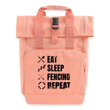 Motivation Fencing - Roll Top Backpack with Two Handles - chintz rose - Front