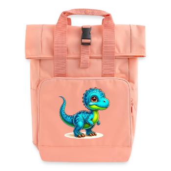 Dinosaurier - Rolltop Rucksack mit zwei Griffen - Chintzrosa - Vorne