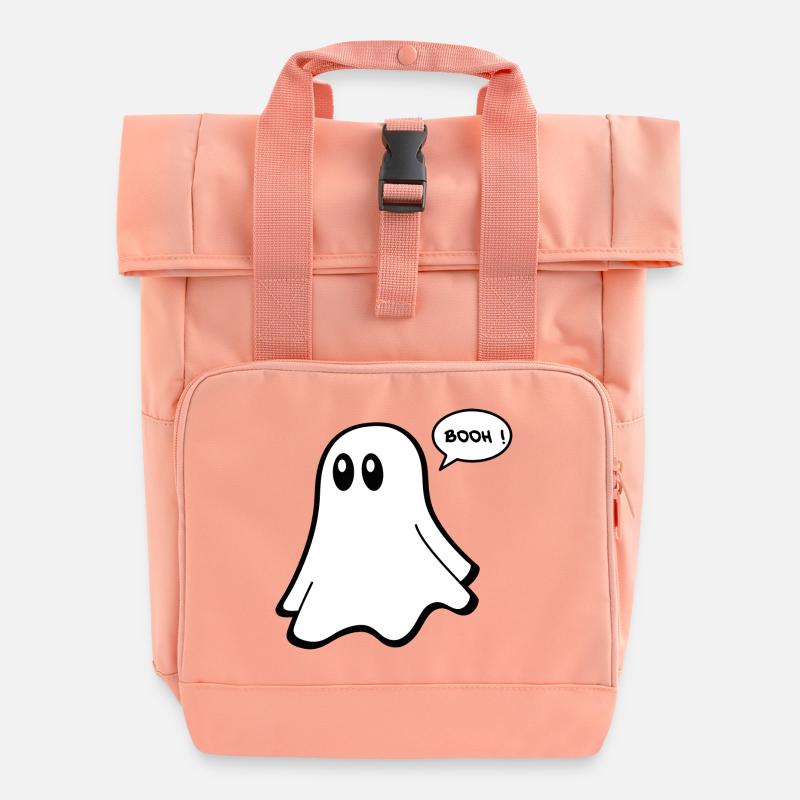 Ghost T-Shirt - Funny Couples 02 - Roll Top Backpack with Two Handles - chintz rose