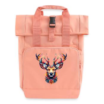Deer - Roll Top Backpack with Two Handles - chintz rose - Front
