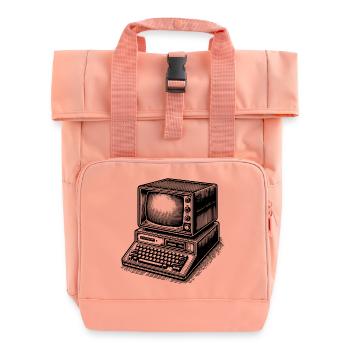 Klassischer Retro-PC - Rolltop Rucksack mit zwei Griffen - Chintzrosa - Vorne