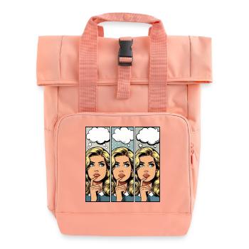 Gedanken (3x) - Frau - Rolltop Rucksack mit zwei Griffen - Chintzrosa - Vorne
