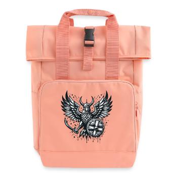 Norse Mythology Viking Warrior Eagle - Roll Top Backpack with Two Handles - chintz rose - Front