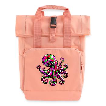 Octopus - Roll Top Backpack with Two Handles - chintz rose - Front