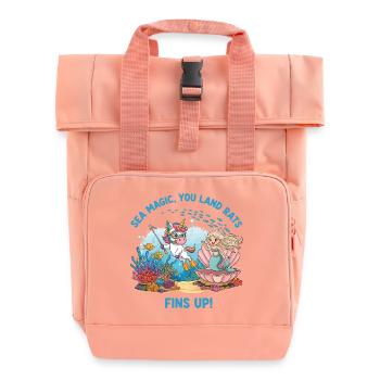 Sea Magic with Unicorn - Roll Top Backpack with Two Handles - chintz rose - Front