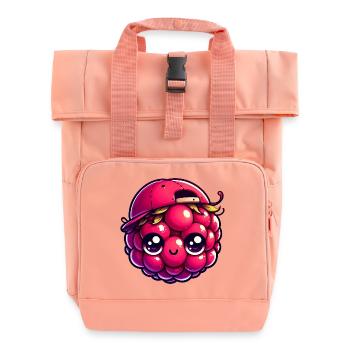 Entzückende Himbeere mit Kappe - Rolltop Rucksack mit zwei Griffen - Chintzrosa - Vorne