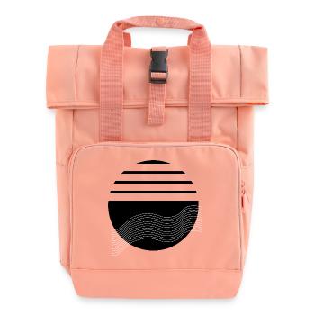 Flowing Lines Night - Roll Top Backpack with Two Handles - chintz rose - Front