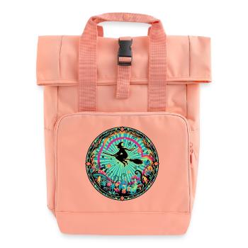 Motif psychédélique du vol des sorcières de la Forêt Sauvage - Sac à dos Roll Top à deux anses - rose liberty - Devant