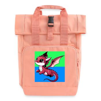 dragon - Roll Top Backpack with Two Handles - chintz rose - Front