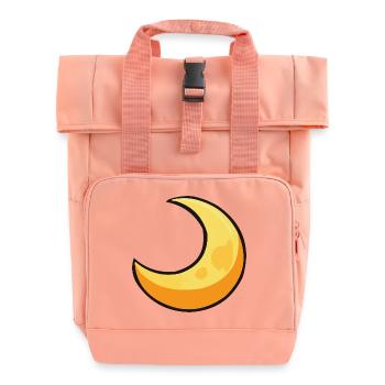 Moon in warm yellow - Roll Top Backpack with Two Handles - chintz rose - Front