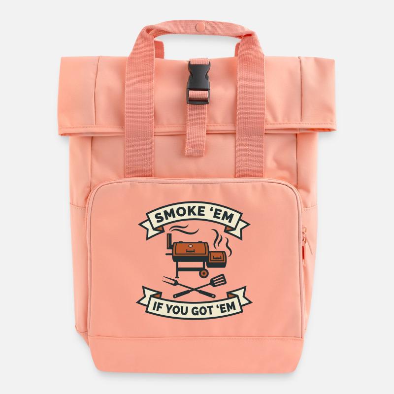 Fumoir Offset Viande Low and Slow - Sac à dos Roll Top à deux anses - rose liberty