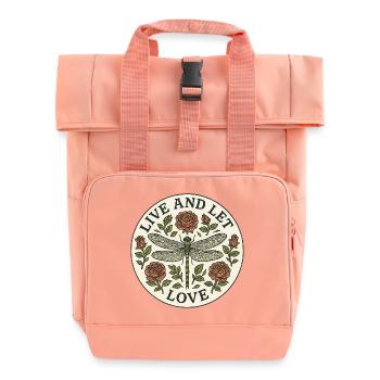 Live and Let Love Dragonfly Circle - Rolltop Rucksack mit zwei Griffen - Chintzrosa - Vorne