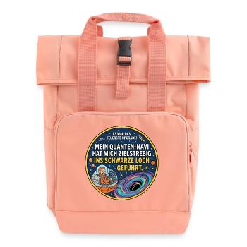Schwarzes Loch Navi lustiger Spruch - Rolltop Rucksack mit zwei Griffen - Chintzrosa - Vorne