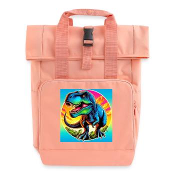 Dinosaurier - Rolltop Rucksack mit zwei Griffen - Chintzrosa - Vorne
