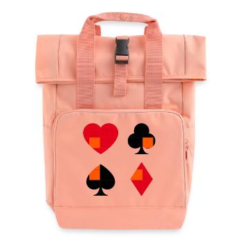 Sammlung geometrischer Kartenanzüge - Rolltop Rucksack mit zwei Griffen - Chintzrosa - Vorne