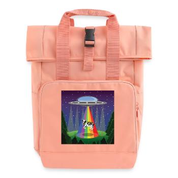 Vache de fête avec des OVNIs - Sac à dos Roll Top à deux anses - rose liberty - Devant