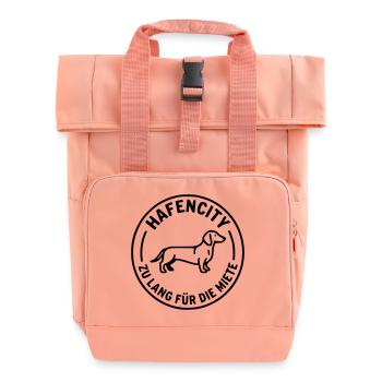 Hafen City Dackel Hamburg HH - Rolltop Rucksack mit zwei Griffen - Chintzrosa - Vorne
