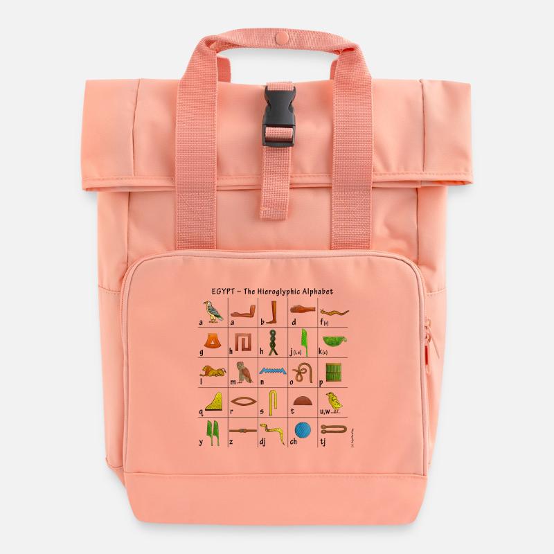 Ägyptisches Alphabet - Rolltop Rucksack mit zwei Griffen - Chintzrosa