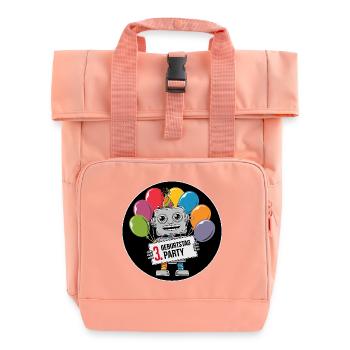 Ich bin 3 Jahre dritter Geburtstag Astronaut - Rolltop Rucksack mit zwei Griffen - Chintzrosa - Vorne