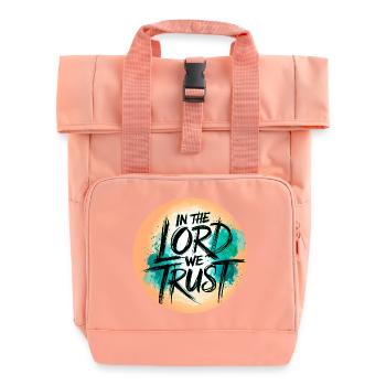 Jesus T-shirt We trust in the Lord - Roll Top Backpack with Two Handles - chintz rose - Front