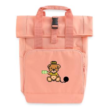 Pixel Bear Prisoner - Roll Top Backpack with Two Handles - chintz rose - Front