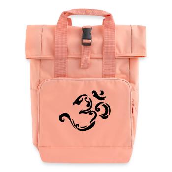 Tribal Om-Design Hinduismus spirituell Symbol Yoga - Rolltop Rucksack mit zwei Griffen - Chintzrosa - Vorne