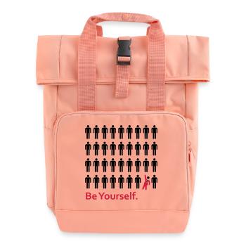 Be yourself - Roll Top Backpack with Two Handles - chintz rose - Front