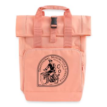 Traditional Motorcycle Lifestyle - Roll Top Backpack with Two Handles - chintz rose - Front
