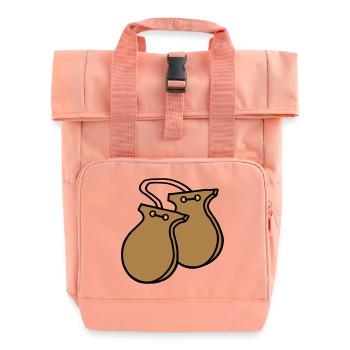 Kastagnetten Instrument - Rolltop Rucksack mit zwei Griffen - Chintzrosa - Vorne