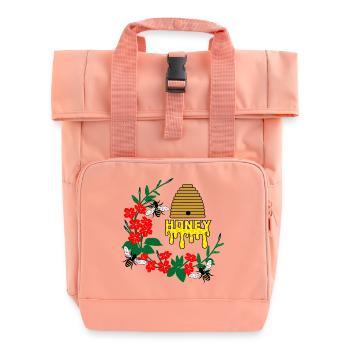 Beekeeper 043 - Roll Top Backpack with Two Handles - chintz rose - Front