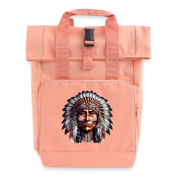 Amerikanisch, Indianer, Amerikaner - Rolltop Rucksack mit zwei Griffen - Chintzrosa - Vorne