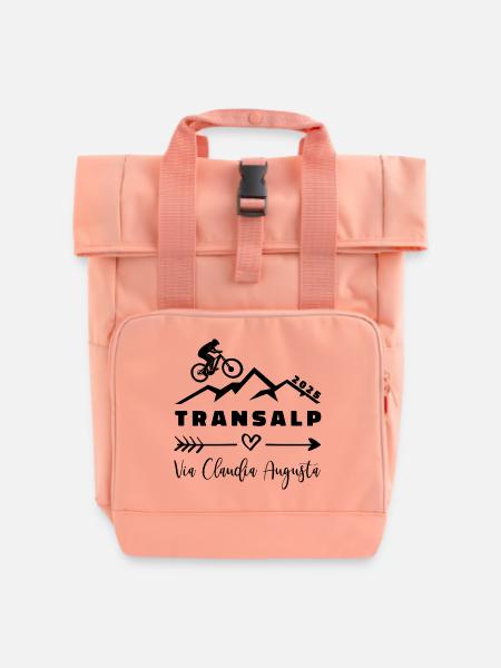 Transalp Via Claudia Augusta 2025 - Rolltop Rucksack mit zwei Griffen - Chintzrosa