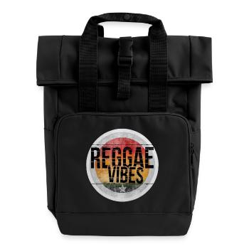 Reggae Vibes Retro Design - Rolltop Rucksack mit zwei Griffen - Schwarz - Vorne