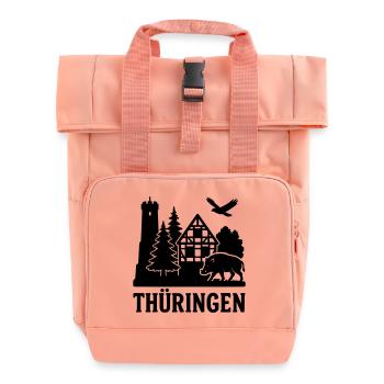 thüringen silhouette - Rolltop Rucksack mit zwei Griffen - Chintzrosa - Vorne