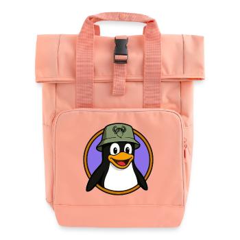 Tux Linux + GNU Hut - Rolltop Rucksack mit zwei Griffen - Chintzrosa - Vorne