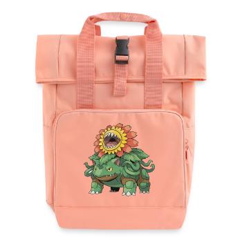 Sunflower Monster Beast - Roll Top Backpack with Two Handles - chintz rose - Front