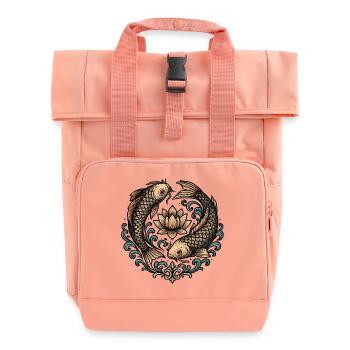 Tatouage d’harmonie du cercle de koi et lotus - Sac à dos Roll Top à deux anses - rose liberty - Devant