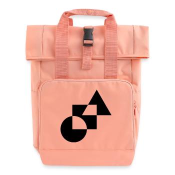 Geometrisch Kühne Formen Design T-Shirt - Rolltop Rucksack mit zwei Griffen - Chintzrosa - Vorne